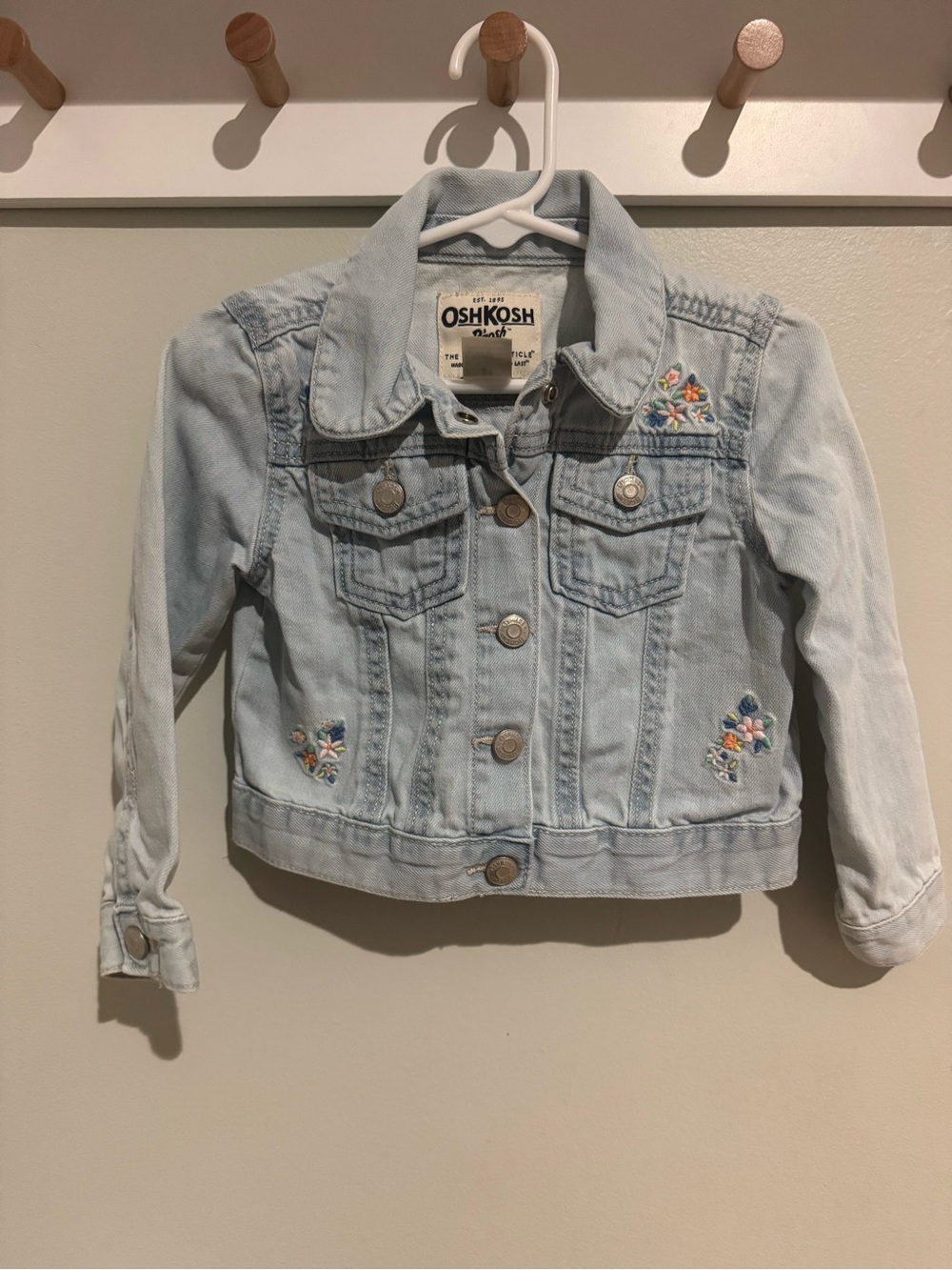 2T OshKosh B'gosh Light Blue Embroidered Denim Jacket for Kids